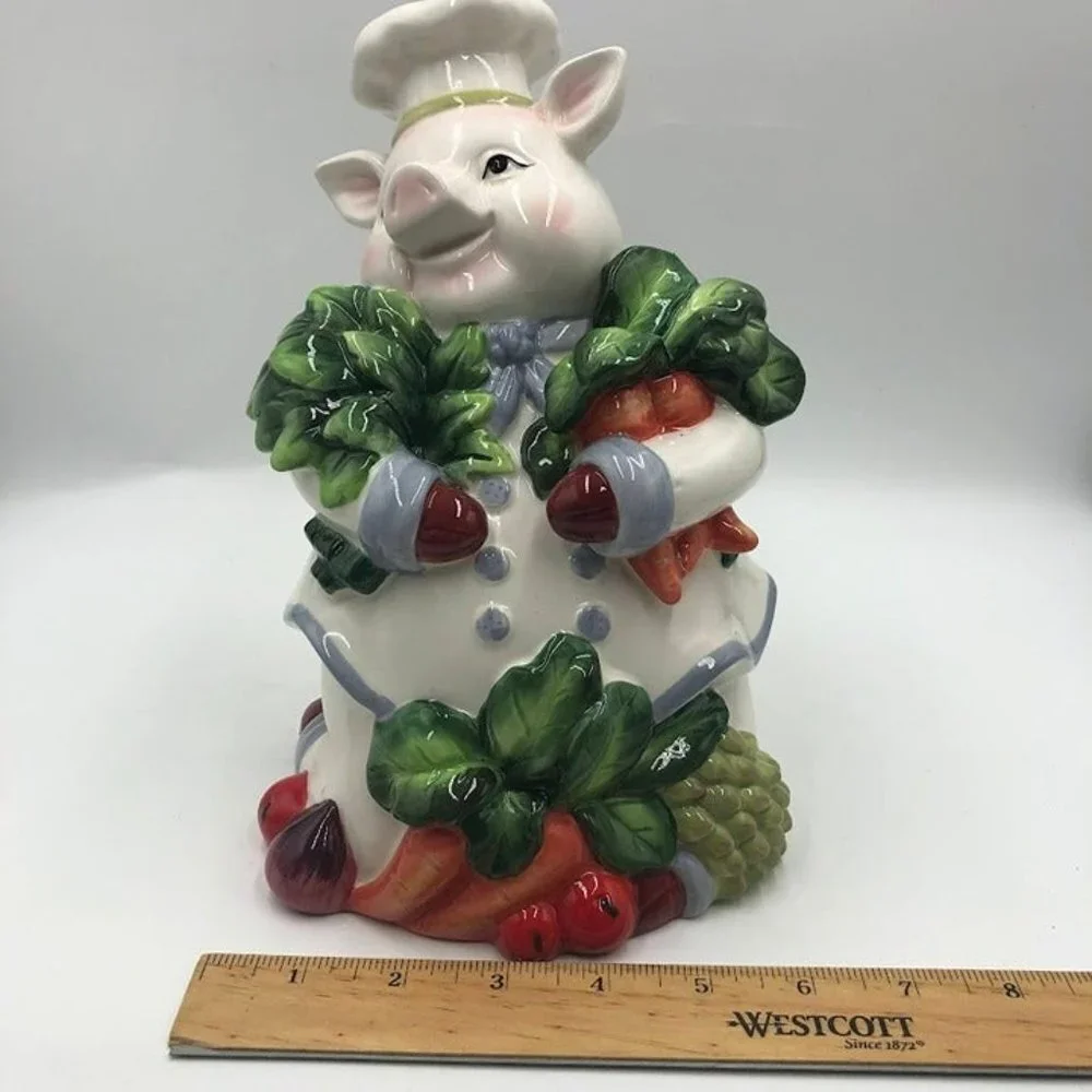 Chef Ceramic Pig Figurine Spring Collection by Corner Ruby Kitchen Décor